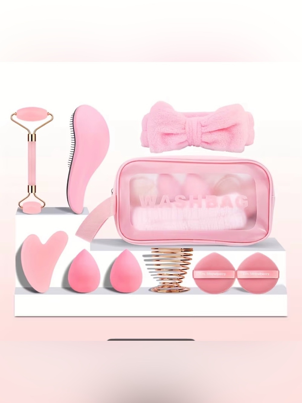 10 piece facial set & Sponge kit with storage Bag * nwt